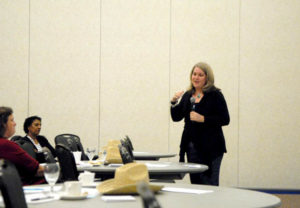 Susan Nichols speaking at CyFair ISD